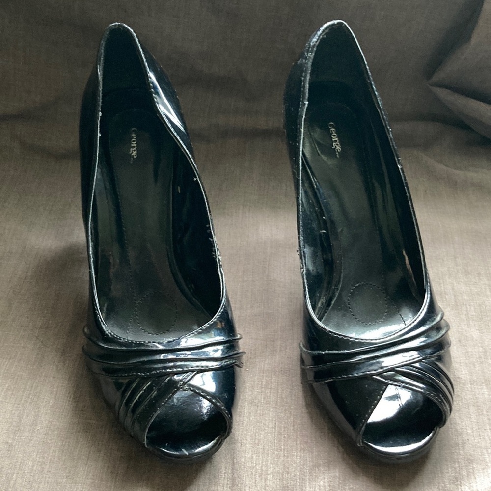 Black Peep Toe Heels